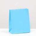 Пакет крафт "Радуга" голубой, 22 х 12 х 27 см